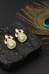 Buy_Sangeeta Boochra_Gold Plated Stones Handcrafted Teardrop Studs _at_Aza_Fashions