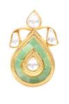 Buy_Sangeeta Boochra_Gold Plated Stones Handcrafted Teardrop Studs _Online_at_Aza_Fashions
