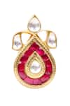 Buy_Sangeeta Boochra_Gold Plated Stones Handcrafted Teardrop Studs _Online_at_Aza_Fashions