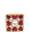 Buy_Sangeeta Boochra_Gold Plated Stones Handcrafted Square Studs _Online_at_Aza_Fashions