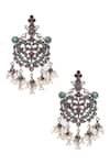 Shop Sangeeta Boochra Silver Plated Stones, Beads Handcrafted Drop Earrings at Aza Fashions Shop_Sangeeta Boochra_Silver Plated Stones, Beads Handcrafted Drop Earrings _at_Aza_Fashions
