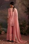 Shop Ajiesh Oberoi Pink Dupion Silk And Organza Gota Patti, Rabiya Embroidered Kurta Sharara Set at Aza Fashions Shop_Ajiesh Oberoi_Pink Dupion Silk And Organza Gota Patti, Rabiya Embroidered Kurta Sharara Set _at_Aza_Fashions