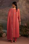 Shop_Ajiesh Oberoi_Orange Georgette And Rayon Beads & Sequin, Gota Charul Embroidered Kurta Pant Set _at_Aza_Fashions