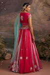Shop_Ajiesh Oberoi_Pink Dupion Silk And Organza Beads & Sequin, Saundarya Embroidered Lehenga Set _at_Aza_Fashions