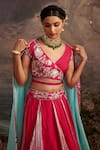 Shop_Ajiesh Oberoi_Pink Dupion Silk And Organza Beads & Sequin, Saundarya Embroidered Lehenga Set _Online_at_Aza_Fashions