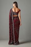 Shop Rabani & Rakha Red Georgette Sequins Work Sweetheart Neck Zainab Saree With Blouse at Aza Fashions Shop_Rabani & Rakha_Red Georgette Sequins Work Sweetheart Neck Zainab Saree With Blouse _at_Aza_Fashions