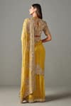 Shop_Rabani & Rakha_Yellow Georgette Cutdana , Zardozi Zainab Embroidered Saree With Blouse _at_Aza_Fashions