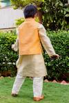 Shop_Missprint_Yellow Chanderi Nehru Jacket For Boys_at_Aza_Fashions