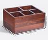 Shop_Brick Brown_Wooden Cutlery Holder_Online_at_Aza_Fashions