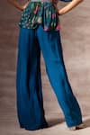 Buy_Ruhr India_Blue Crepe Thread Work Embroidered Side Palazzo _Online_at_Aza_Fashions