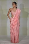 Deepthee_Pink Silk Hand Embroidered Saree With Blouse_Online_at_Aza_Fashions
