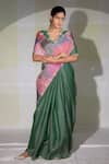 Deepthee_Multi Color Handwoven Half And Half Saree With Blouse_Online_at_Aza_Fashions