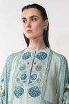 Shop_Namrata Joshipura_Blue Aurora Floral Embroidered Kurta Set_Online_at_Aza_Fashions