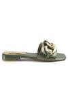 Crimzon_Green Sheet Sole Sardinia Chained Sandals_Online_at_Aza_Fashions