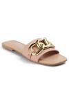 Buy_Crimzon_Pink Sheet Sole Sardinia Chained Flats_at_Aza_Fashions