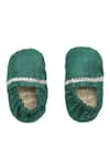 Shop_Tiber Taber_Green Silk Viscose Blend Embroidered Cap Mittens And Booties Set  _at_Aza_Fashions