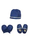 Buy_Tiber Taber_Blue Silk Viscose Blend Embroidered Cap Mittens And Booties Set  _at_Aza_Fashions