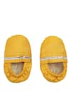 Shop_Tiber Taber_Yellow Silk Viscose Blend Embroidered Cap Mittens And Booties Set  _at_Aza_Fashions