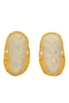 Tiber Taber_Yellow Silk Viscose Blend Embroidered Cap Mittens And Booties Set  _at_Aza_Fashions