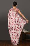 Shop_Onaya_Pink Chikankari Block Printed And Embroidered Floral Saree With Blouse  _at_Aza_Fashions