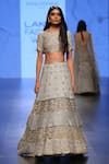 Buy_Payal Singhal_Grey Dupion Silk Embroidery Pearls Round Fitoor Lehenga With Choli _at_Aza_Fashions