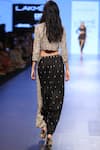 Shop_Payal Singhal_Black Dupion Silk Embroidery Pearl And Cutdana Vida Crop Top With Low Crotch Pants _at_Aza_Fashions