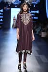 Buy_Payal Singhal_Purple Silk And Soft Net Embroidery Band Frieda Kurta With Churidar _Online_at_Aza_Fashions