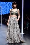 Payal Singhal_Black Silk Ogee And Jannat Sabha Bustier With Low Crotch Pant Lehenga _Online_at_Aza_Fashions