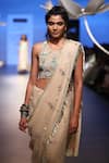 Payal Singhal_Grey Crepe Folk And Patchwork Round Nebia Saree With Blouse _Online_at_Aza_Fashions