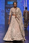 Buy_Payal Singhal_Grey Velvet Embroidery Round Larisa Bridal Lehenga Set _at_Aza_Fashions