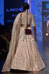 Shop_Payal Singhal_Grey Velvet Embroidery Round Larisa Bridal Lehenga Set _at_Aza_Fashions