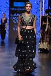 Buy_Payal Singhal_Black Velvet Embroidery Round Nasiba Choli And Sharara Set _at_Aza_Fashions