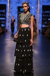 Shop_Payal Singhal_Black Velvet Embroidery Round Nasiba Choli And Sharara Set _Online_at_Aza_Fashions