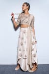 Shop_Payal Singhal_Pink Silk Embroidery Round Gulbanu Choli With Skirt Palazzo Set _Online_at_Aza_Fashions