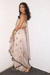 Shop_Payal Singhal_Grey Silk Embroidery Square Neck Aylen Bustier With Skirt Palazzo Set _at_Aza_Fashions