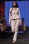 Shop_Payal Singhal_Grey Crepe Printed Ikat Stripe Collared Neck Tamara Jumpsuit  _at_Aza_Fashions