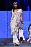 Buy_Payal Singhal_Beige Georgette Printed Ikat Scoop Neck Itrat Saree And Top Set _at_Aza_Fashions