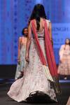 Shop_Payal Singhal_Grey Crepe Printed Ikat V Neck Arsha Lehenga Set_at_Aza_Fashions