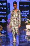 Buy_Payal Singhal_White Velvet Embroidered Ikat Afrika Printed Bomber Jacket And Jogger Pant Set _at_Aza_Fashions