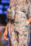 Payal Singhal_Pink Crepe Printed Ikat Love Collared Neck Ista Jumpsuit _at_Aza_Fashions