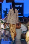 Shop_Payal Singhal_Beige Velvet Embroidered Floral Motifs Shawl Collar Almir Jacket And Pant Set _at_Aza_Fashions