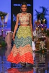 Buy_Payal Singhal_Multi Color Georgette Embroidered Floral Pia Choli And Tasselled Lehenga Set _at_Aza_Fashions