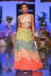 Buy_Payal Singhal_Multi Color Georgette Embroidered Floral Pia Choli And Tasselled Lehenga Set _Online_at_Aza_Fashions