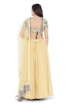 Shop_Payal Singhal_Yellow Crepe Embroidered Mukaish Round Panelled Lehenga Set _at_Aza_Fashions