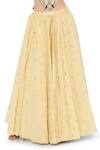 Payal Singhal_Yellow Crepe Embroidered Mukaish Round Panelled Lehenga Set _at_Aza_Fashions