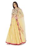 Buy_Payal Singhal_Yellow Georgette Embroidered Mukaish Round Panelled Lehenga Set _Online_at_Aza_Fashions