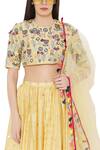 Shop_Payal Singhal_Yellow Georgette Embroidered Mukaish Round Panelled Lehenga Set _Online_at_Aza_Fashions