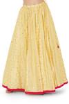 Payal Singhal_Yellow Georgette Embroidered Mukaish Round Panelled Lehenga Set _at_Aza_Fashions