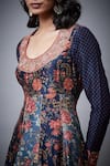 Shop_RI.Ritu Kumar_Blue Anarkali -cotton Silk Printed Floral Round Set _Online_at_Aza_Fashions