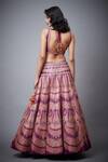 Shop_RI.Ritu Kumar_Purple Aari, Zardozi Square Neck Floral Embroidered Bridal Lehenga Set _at_Aza_Fashions